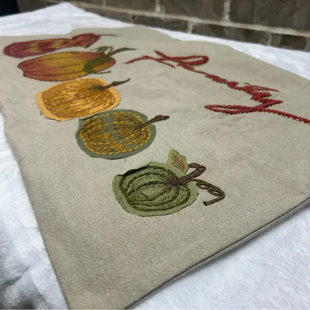 Pottery Barn Family Pumpkin Autumn Fall Lumbar Pillow Cover 16 x 26 NEW